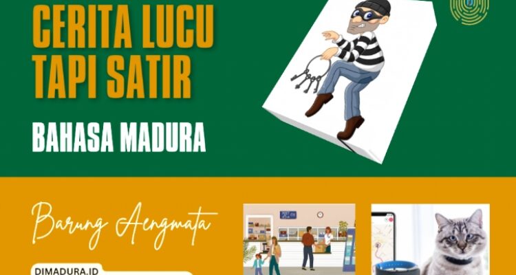 Cover Ilustrasi 3 Cerita Lucu Tapi Satir Bahasa Madura: "Barung Aengmata" | "Maleng Malempem" | " GPS-sa Loceng" (Mazdon/Dokumen Dimadura)
