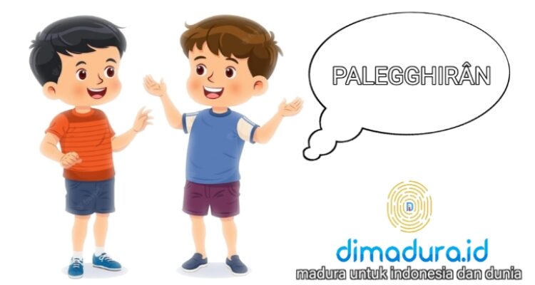 Paleggiran Bahasa Madura (Gambar Ilustrasi Dialog Menggunakan Okara Palegghirân/Istimewa)