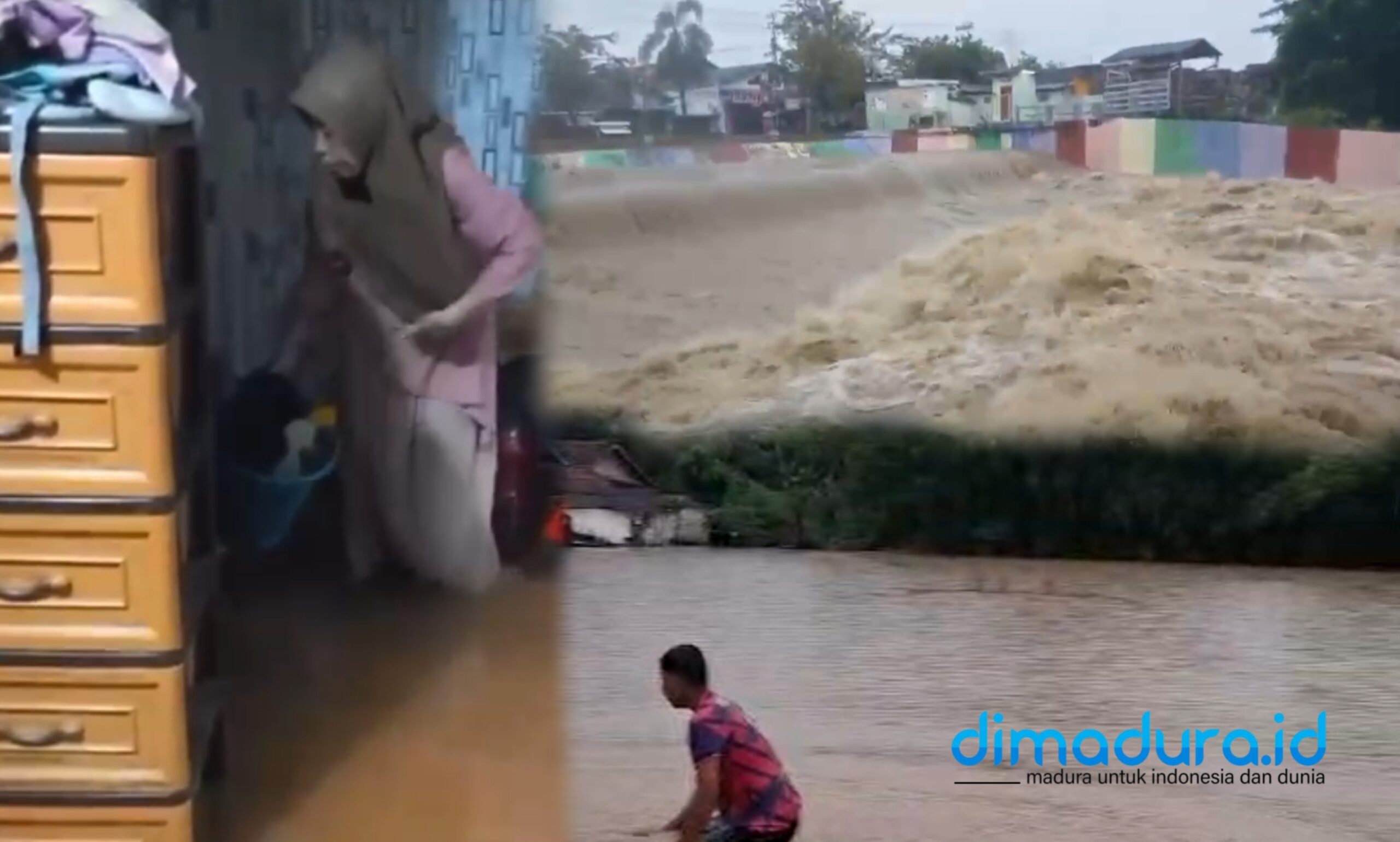 Potret Sejumlah wilayah yang terdampak banjir di Sumenep. (Foto.Istimewa/Doc. Dimadura).