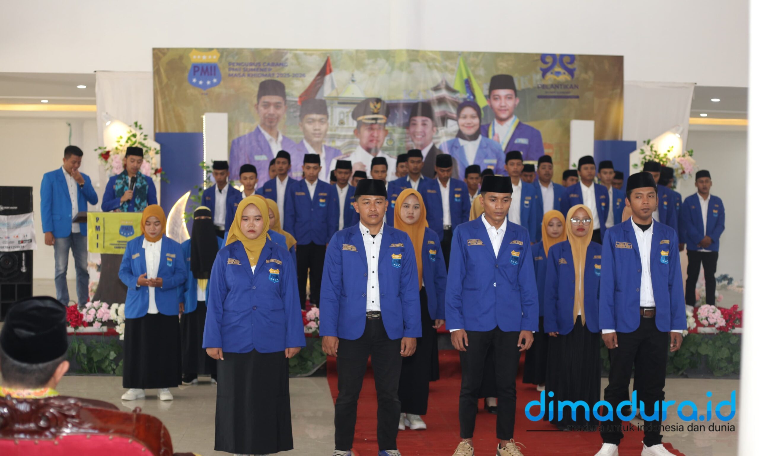 Foto: Pelantikan Pengurus Cabang Pergerakan Mahasiswa Islam Indonesia (PC PMII) Sumenep, masa khidmat 2025–2026. (Ari/Doc. Dimadura).