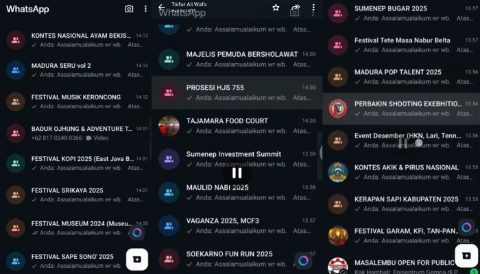 Tangkapan Layar Grup Kalender Event 2025 Sumenep (Sumber: Toifur Ali Wafa | doc. dimadura.id)
