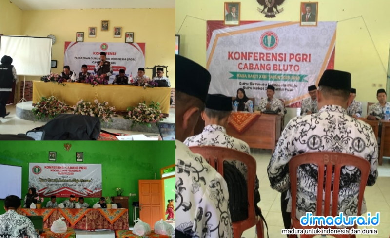 Kolase Potret Konferensi Serentak PGRI Sumenep di Kecamatan Rubaru, Bluto dan Pragaan (Doc. Dimadura)