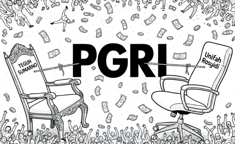 Gambar Ilustrasi Saling Klaim Legitimasi Ketua PB PGRI antara Kubu Teguh Sumarno dan Unifah Rosyidi (Doc. Dimadura)