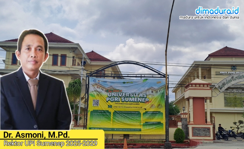 Kolase Foto Kampus dan Rektor UPI Sumenep 2025-2029, Dr. Asmoni, M.Pd., Mantan Terpidana Joki CPNS 2008 (Doc. Dimadura)