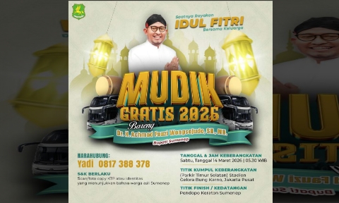 Foto: Poster Program Mudik Gratis 2026 Pemkab Sumenep, (Istimewa/Doc. Dimadura).