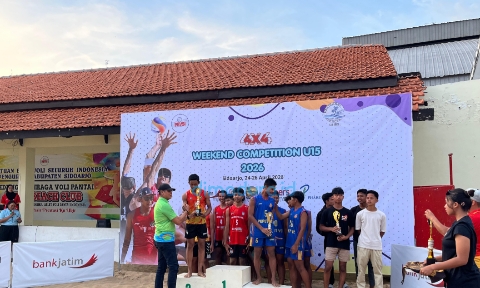 Foto: Tim Putra Bola Voli Pantai U-15 Asal Sumenep. (Ari/Doc. Dimadura).