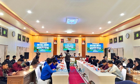 Foto: Kegiatan dialog interaktif yang digelar PMII UNIBA Madura. (Ar/Doc. Dimadura).